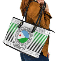 Djibouti Roots Leather Tote Bag Urban Streetwear with African Tribal Design & Patriotic Elements