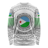 Djibouti Roots Long Sleeve Shirt Urban Streetwear with African Tribal Design & Patriotic Elements