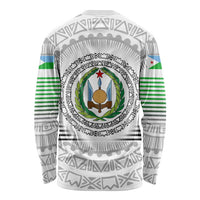 Djibouti Roots Long Sleeve Shirt Urban Streetwear with African Tribal Design & Patriotic Elements
