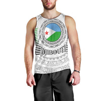 Djibouti Roots Men Tank Top Urban Streetwear with African Tribal Design & Patriotic Elements