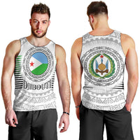 Djibouti Roots Men Tank Top Urban Streetwear with African Tribal Design & Patriotic Elements