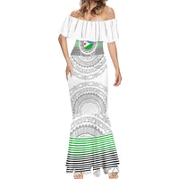 Djibouti Roots Mermaid Dress Urban Streetwear with African Tribal Design & Patriotic Elements