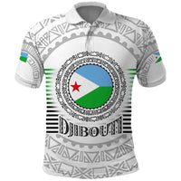 Djibouti Roots Polo Shirt Urban Streetwear with African Tribal Design & Patriotic Elements