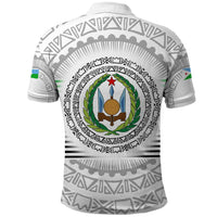 Djibouti Roots Polo Shirt Urban Streetwear with African Tribal Design & Patriotic Elements