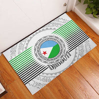 Djibouti Roots Rubber Doormat Urban Streetwear with African Tribal Design & Patriotic Elements