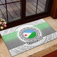 Djibouti Roots Rubber Doormat Urban Streetwear with African Tribal Design & Patriotic Elements