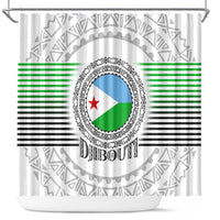 Djibouti Roots Shower Curtain Urban Streetwear with African Tribal Design & Patriotic Elements