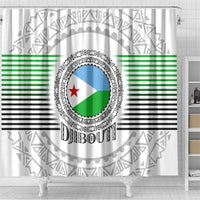 Djibouti Roots Shower Curtain Urban Streetwear with African Tribal Design & Patriotic Elements