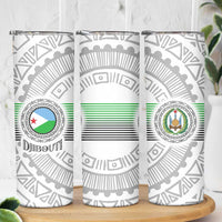 Djibouti Roots Skinny Tumbler Urban Streetwear with African Tribal Design & Patriotic Elements
