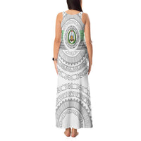 Djibouti Roots Tank Maxi Dress Urban Streetwear with African Tribal Design & Patriotic Elements