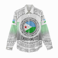 Djibouti Roots Women Casual Shirt Urban Streetwear with African Tribal Design & Patriotic Elements