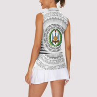 Djibouti Roots Women Sleeveless Polo Shirt Urban Streetwear with African Tribal Design & Patriotic Elements