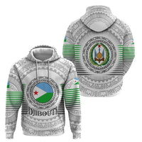 Djibouti Roots Zip Hoodie Urban Streetwear with African Tribal Design & Patriotic Elements