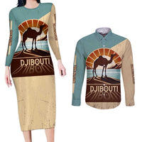 Echoes of Djibouti Couples Matching Long Sleeve Bodycon Dress and Long Sleeve Button Shirt Where Desert Meets Sea and Heritage Stands Tall