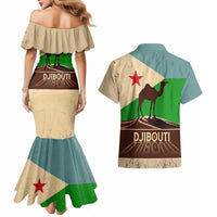 Echoes of Djibouti Couples Matching Mermaid Dress and Hawaiian Shirt Where Desert Meets Sea and Heritage Stands Tall