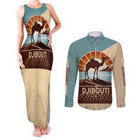 Echoes of Djibouti Couples Matching Tank Maxi Dress and Long Sleeve Button Shirt Where Desert Meets Sea and Heritage Stands Tall