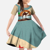 Echoes of Djibouti Family Matching Off Shoulder Maxi Dress and Hawaiian Shirt Where Desert Meets Sea and Heritage Stands Tall