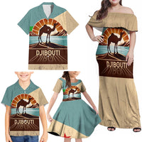 Echoes of Djibouti Family Matching Off Shoulder Maxi Dress and Hawaiian Shirt Where Desert Meets Sea and Heritage Stands Tall