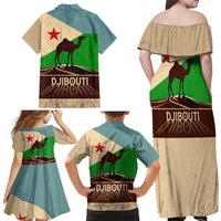 Echoes of Djibouti Family Matching Off Shoulder Maxi Dress and Hawaiian Shirt Where Desert Meets Sea and Heritage Stands Tall