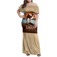 Echoes of Djibouti Family Matching Off Shoulder Maxi Dress and Hawaiian Shirt Where Desert Meets Sea and Heritage Stands Tall