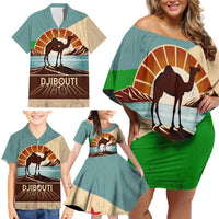 Echoes of Djibouti Family Matching Off Shoulder Short Dress and Hawaiian Shirt Where Desert Meets Sea and Heritage Stands Tall