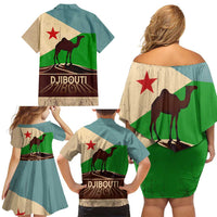Echoes of Djibouti Family Matching Off Shoulder Short Dress and Hawaiian Shirt Where Desert Meets Sea and Heritage Stands Tall