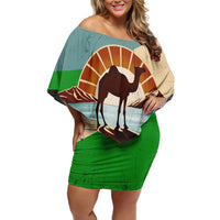 Echoes of Djibouti Family Matching Off Shoulder Short Dress and Hawaiian Shirt Where Desert Meets Sea and Heritage Stands Tall