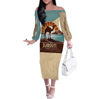 Echoes of Djibouti Off The Shoulder Long Sleeve Dress Where Desert Meets Sea and Heritage Stands Tall