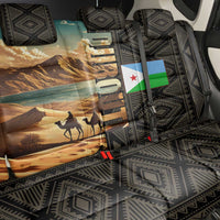 Djibouti Desert Landscape Tadjoura Back Car Seat Cover with Camel Riders and Tribal Pattern Design