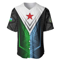 Djibouti Fusion Baseball Jersey Tribal Geometry Meets National Colors and Red Star Boldness