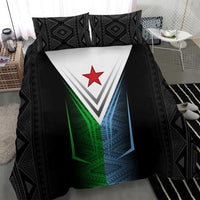 Djibouti Fusion Bedding Set Tribal Geometry Meets National Colors and Red Star Boldness