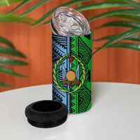 Djibouti Fusion 4 in 1 Can Cooler Tumbler Tribal Geometry Meets National Colors and Red Star Boldness