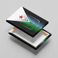Djibouti Fusion Canvas Wall Art Tribal Geometry Meets National Colors and Red Star Boldness