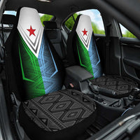 Djibouti Fusion Car Seat Cover Tribal Geometry Meets National Colors and Red Star Boldness