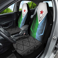 Djibouti Fusion Car Seat Cover Tribal Geometry Meets National Colors and Red Star Boldness