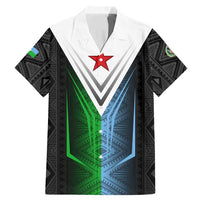Djibouti Fusion Family Matching Mermaid Dress and Hawaiian Shirt Tribal Geometry Meets National Colors and Red Star Boldness