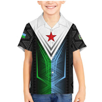 Djibouti Fusion Family Matching Mermaid Dress and Hawaiian Shirt Tribal Geometry Meets National Colors and Red Star Boldness