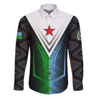 Djibouti Fusion Family Matching Puletasi and Hawaiian Shirt Tribal Geometry Meets National Colors and Red Star Boldness