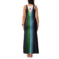 Djibouti Fusion Family Matching Tank Maxi Dress and Hawaiian Shirt Tribal Geometry Meets National Colors and Red Star Boldness