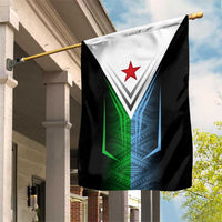 Djibouti Fusion Garden Flag Tribal Geometry Meets National Colors and Red Star Boldness
