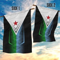 Djibouti Fusion Garden Flag Tribal Geometry Meets National Colors and Red Star Boldness