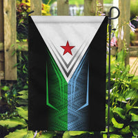 Djibouti Fusion Garden Flag Tribal Geometry Meets National Colors and Red Star Boldness