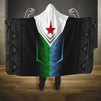 Djibouti Fusion Hooded Blanket Tribal Geometry Meets National Colors and Red Star Boldness