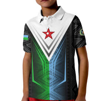 Djibouti Fusion Kid Polo Shirt Tribal Geometry Meets National Colors and Red Star Boldness