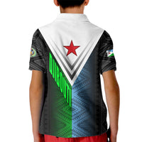 Djibouti Fusion Kid Polo Shirt Tribal Geometry Meets National Colors and Red Star Boldness