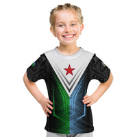 Djibouti Fusion Kid T Shirt Tribal Geometry Meets National Colors and Red Star Boldness