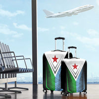 Djibouti Fusion Luggage Cover Tribal Geometry Meets National Colors and Red Star Boldness