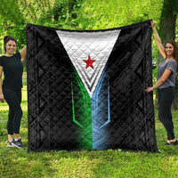 Djibouti Fusion Quilt Tribal Geometry Meets National Colors and Red Star Boldness