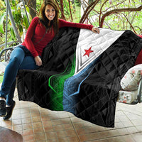 Djibouti Fusion Quilt Tribal Geometry Meets National Colors and Red Star Boldness