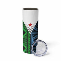 Djibouti Fusion Skinny Tumbler Tribal Geometry Meets National Colors and Red Star Boldness